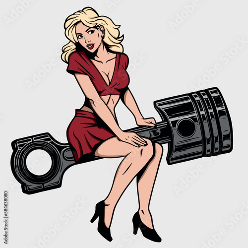 Illustration of pin up girl vector