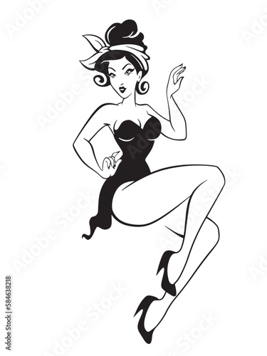 Illustration of pin up girl vector