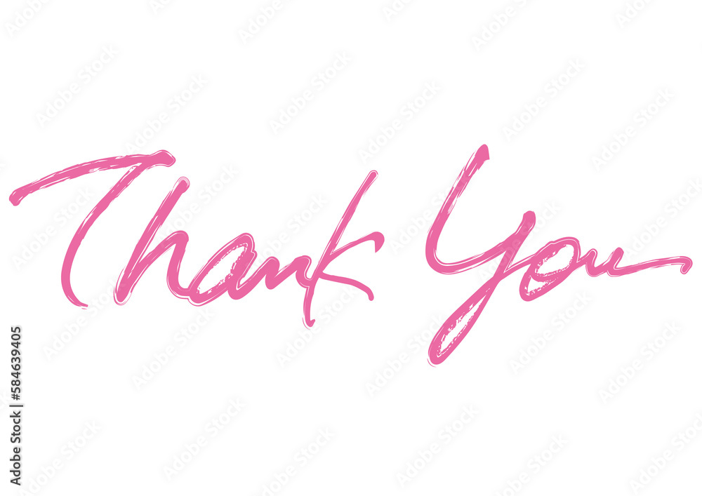 Thank You,hand lettering,pink colored,grunge