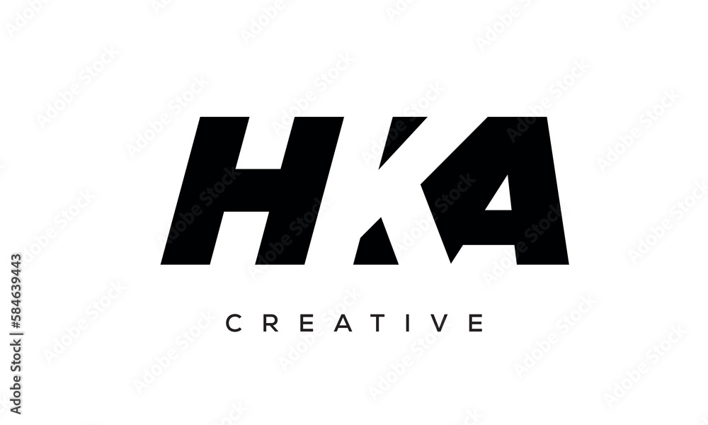 HKA letters negative space logo design. creative typography monogram vector	