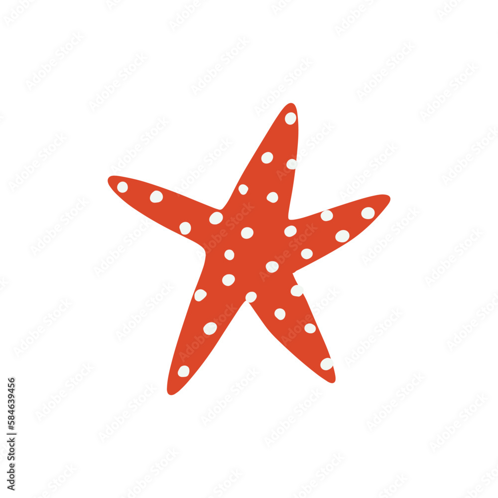 Starfish. Atlantic star. Marine Animal Vector illustration on white background. Starfish. Atlantic star. Marine Animal Vector illustration on white background.