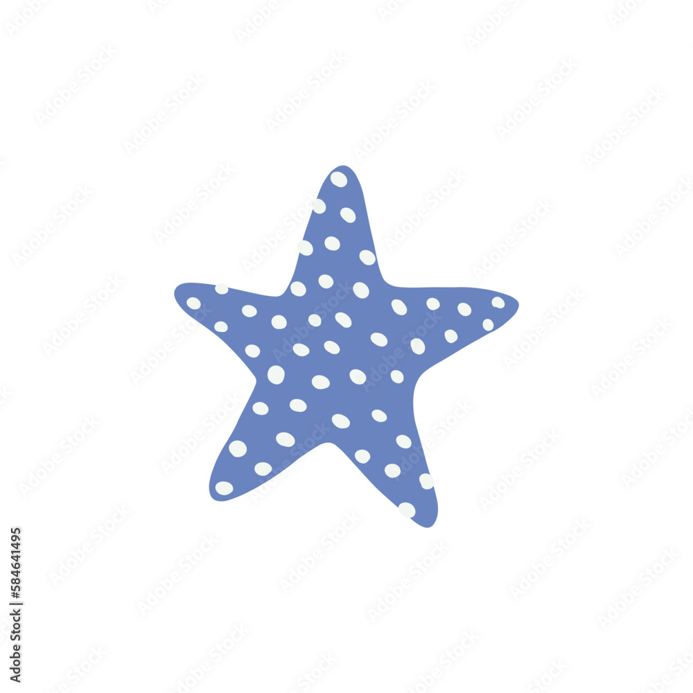 Starfish. Atlantic star. Marine Animal Vector illustration on white background. Starfish. Atlantic star. Marine Animal Vector illustration on white background.