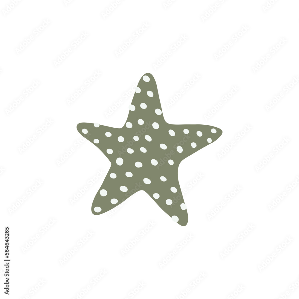 Starfish. Atlantic star. Marine Animal Vector illustration on white background. Starfish. Atlantic star. Marine Animal Vector illustration on white background.