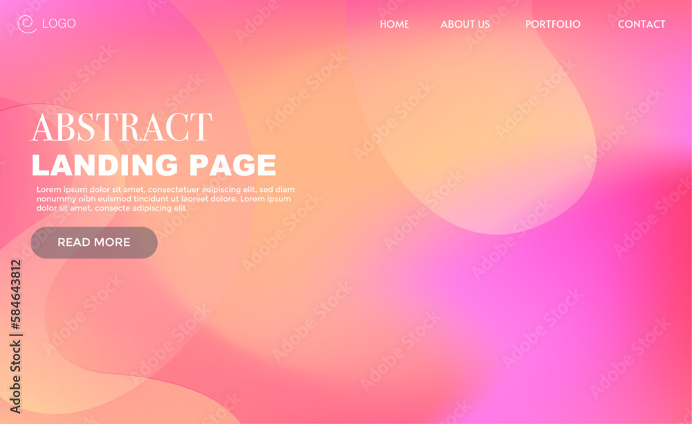Obraz premium abstract background with bubbles, Landing page pink gradient