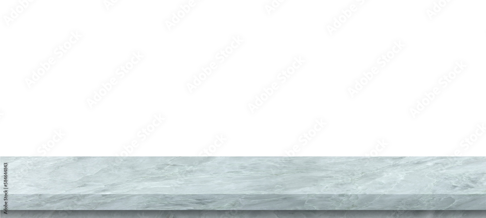 White marble table surface on transparent background, as PNG