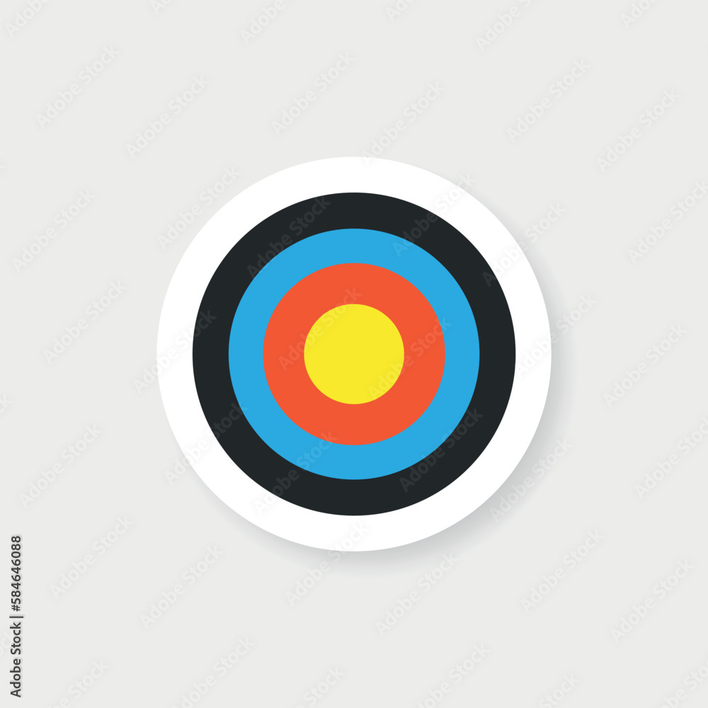 Archery target icon in flat style. Dartboard vector illustration on isolated background. Aim accuracy sign business concept. Archery target icon in flat style. Dartboard vector illustration on isolated background. Aim accuracy sign business concept.