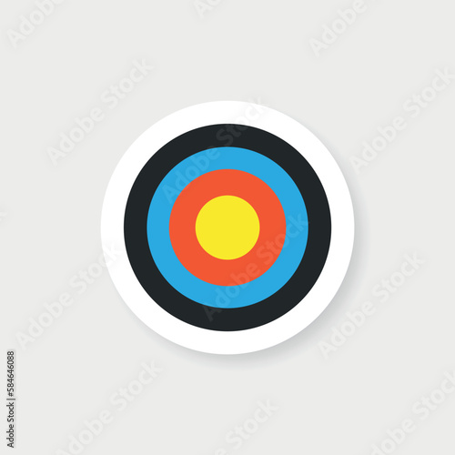 Archery target icon in flat style. Dartboard vector illustration on isolated background. Aim accuracy sign business concept.