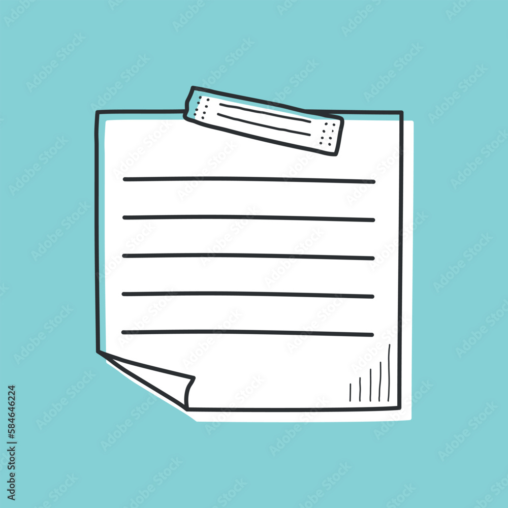 Hand drawn memo paper sheet icon in flat style. Sticky note vector illustration on isolated background. To do list sign business concept. Hand drawn memo paper sheet icon in flat style. Sticky note vector illustration on isolated background. To do list sign business concept.