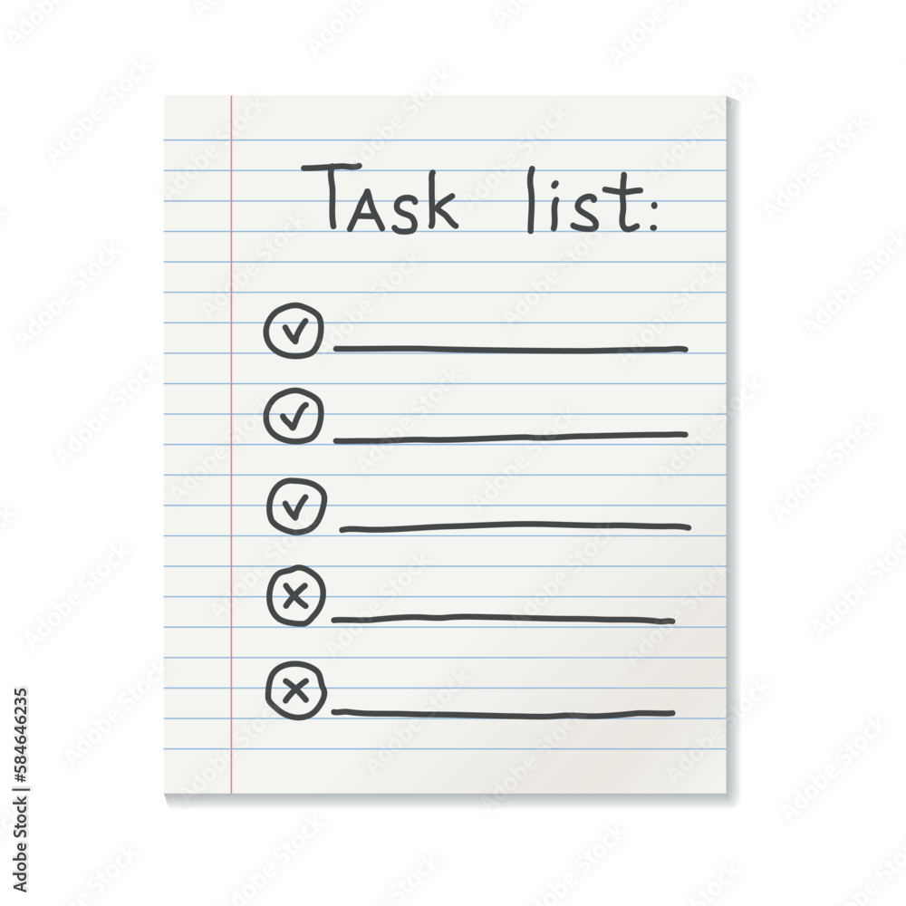 Realistic line paper note icon in flat style. To do list icon with hand drawn text vector illustration on isolated background. Office stationery notebook sign business concept. Realistic line paper note icon in flat style. To do list icon with hand drawn text vector illustration on isolated background. Office stationery notebook sign business concept.