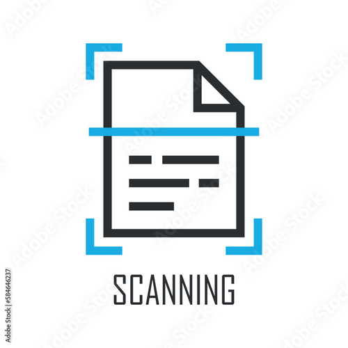 Scan document icon in flat style. Recognize text vector illustration on isolated background. File scanner sign business concept.
