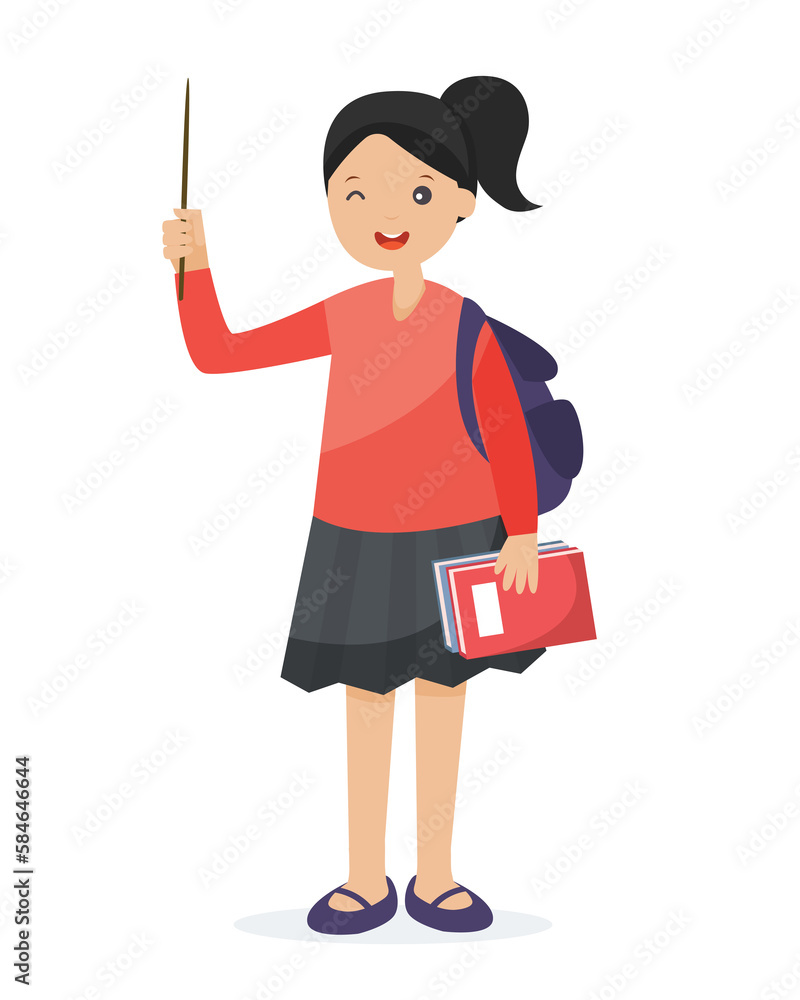 elementary school student. Back to school concept elementary school student. Back to school concept
