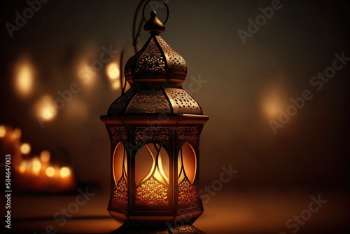 Eid and Ramadan Kareem Lantern Generative AI