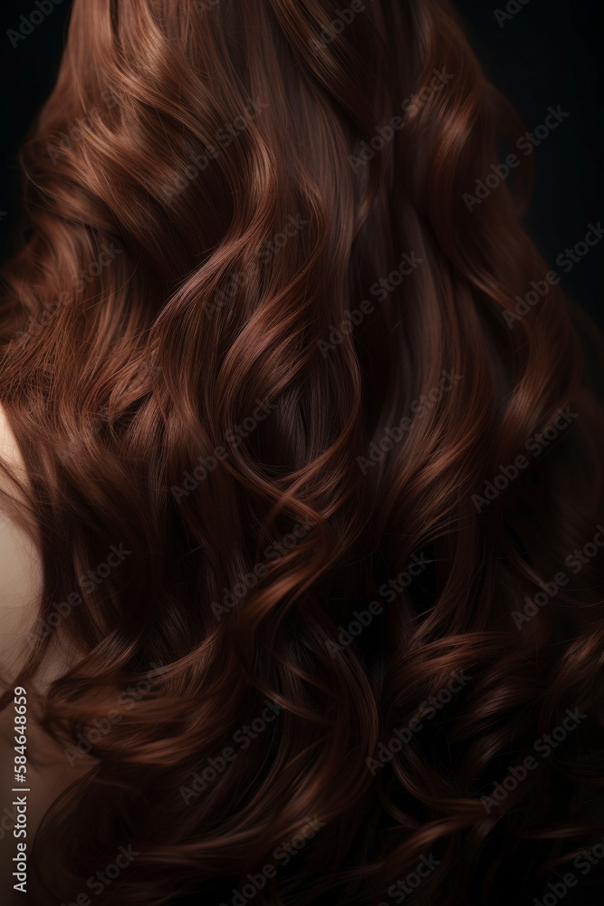 Beautiful brunette hair background, created with generative AI Beautiful brunette hair background, created with generative AI