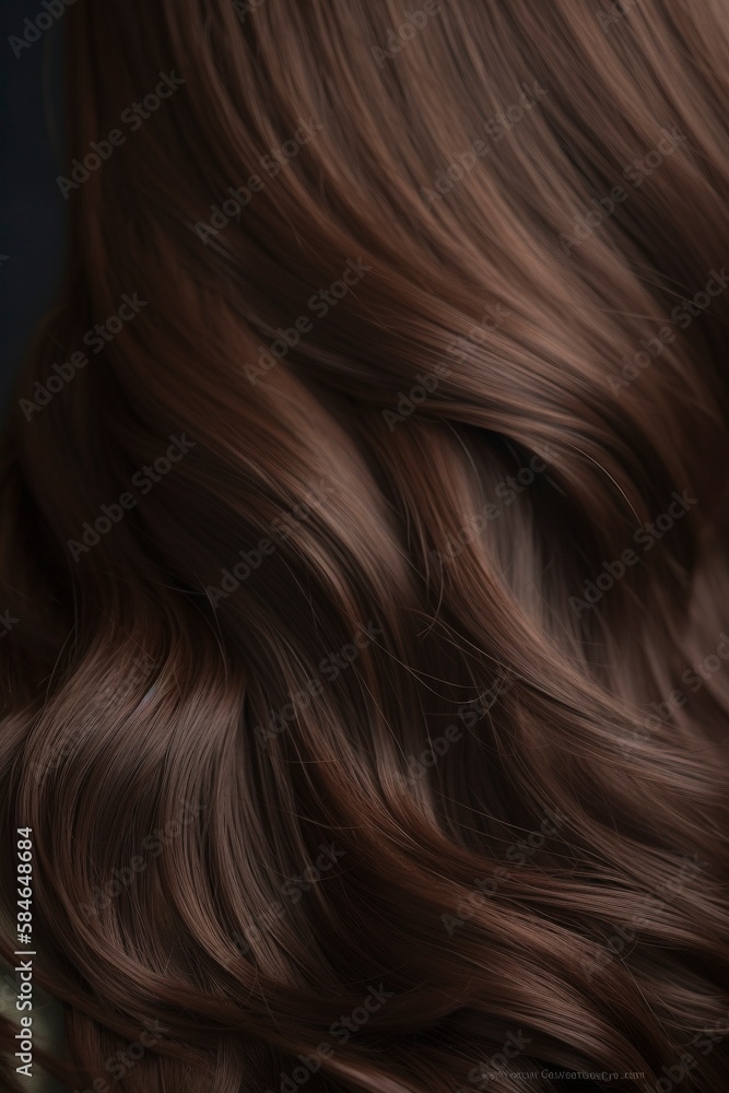 Beautiful brunette hair background, created with generative AI Beautiful brunette hair background, created with generative AI