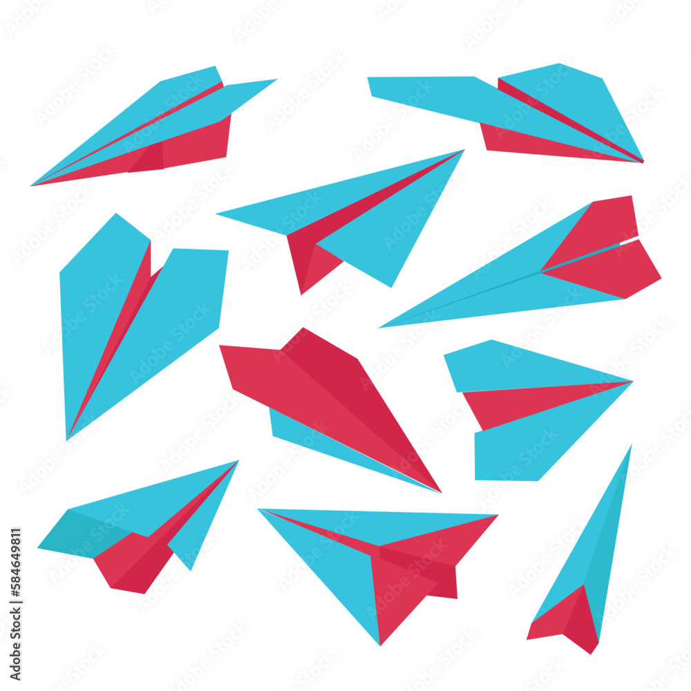 Collection of Flat Papper Plane
