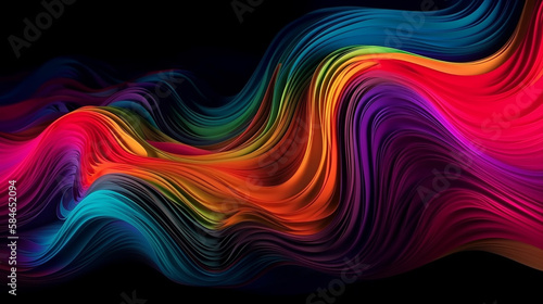 Background, multi-colored silk waves. Illustration. Wallpapers. Generative AI