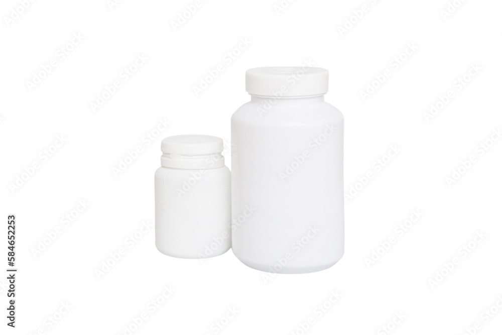 Blank medicine bottle isolated on white background Blank medicine bottle isolated on white background
