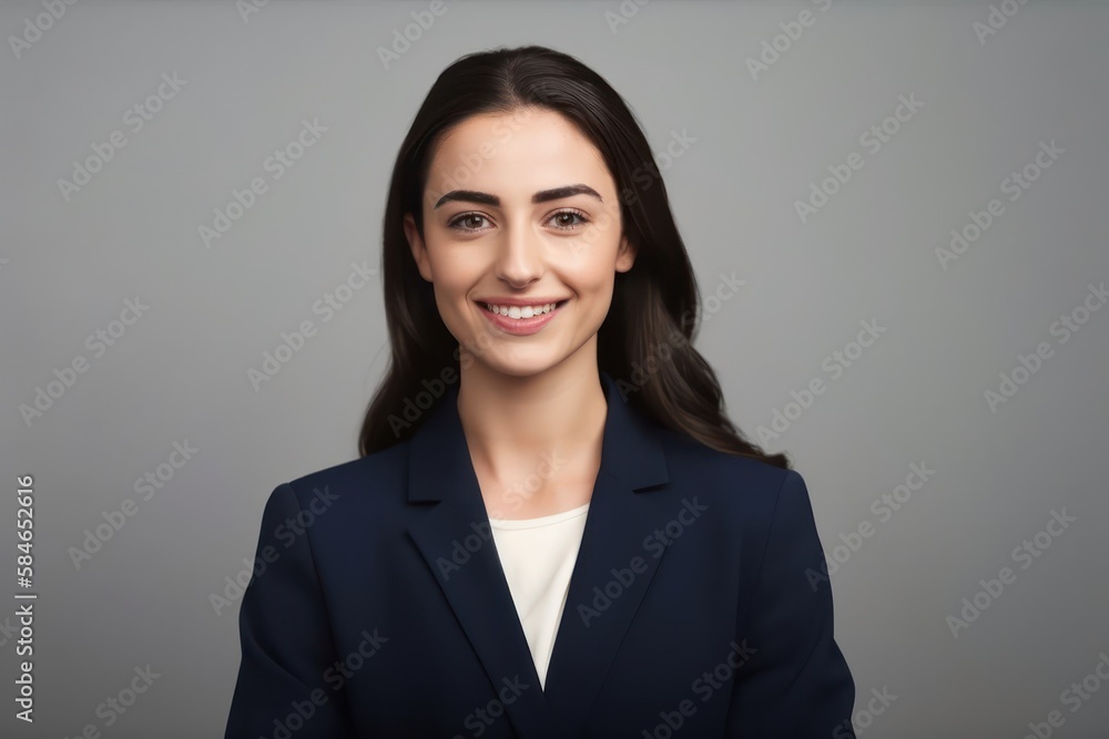 Studio portrait of businesswoman looking at camera.. Photo generative AI Studio portrait of businesswoman looking at camera.. Photo generative AI