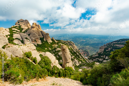 Montserrat Abbey and mountain near Barcelona, Spain 