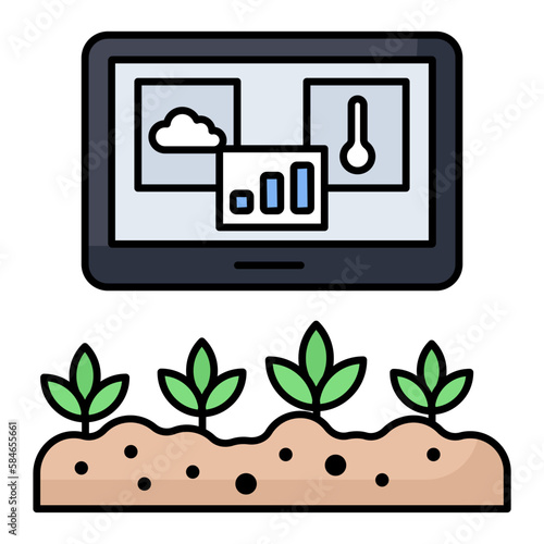real-time data for crop care decisions  Concept, On-farm efficiency Vector Icon Design, Smart farming symbol, e-agriculture Sign, digital agricultural revolution stock illustration
