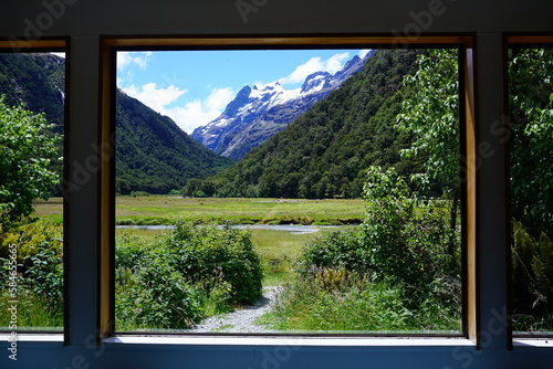 Stunning views along the Routeburn Track, Glenorchy, New Zealand. photo