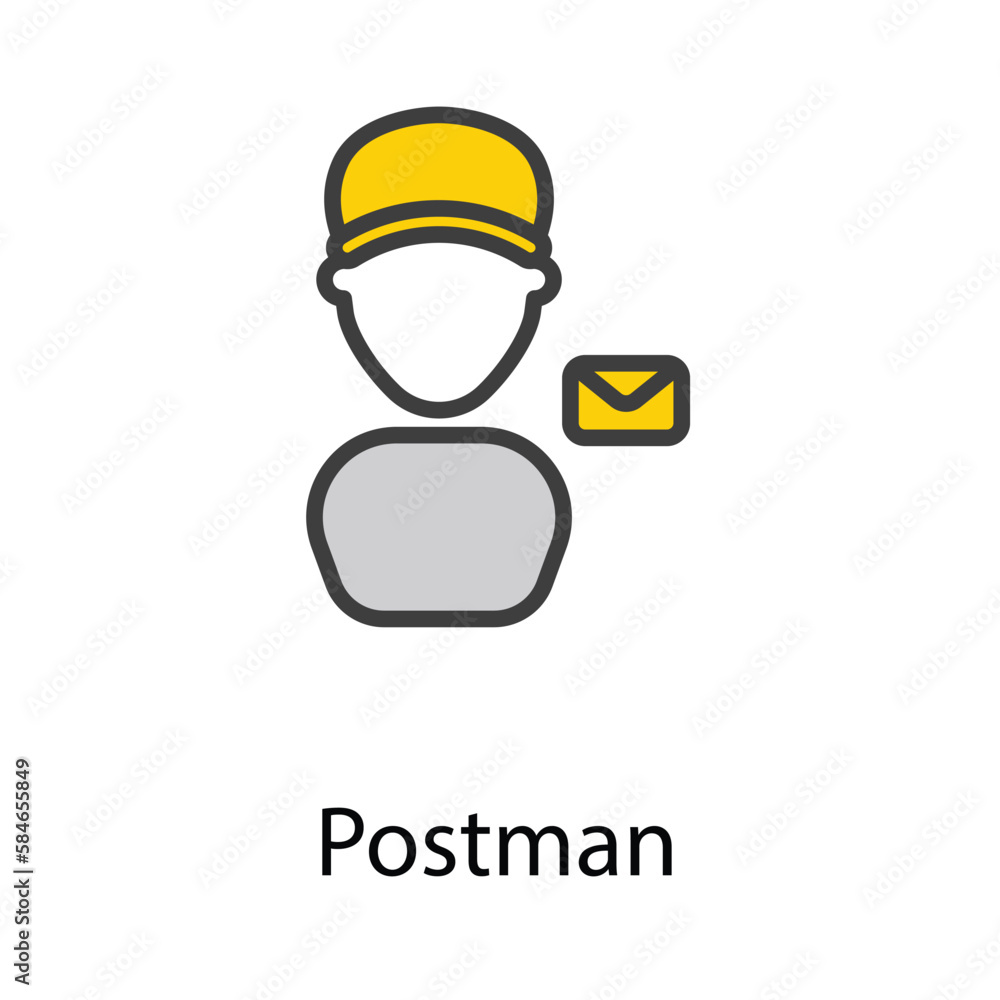 Postman icon design stock illustration Postman icon design stock illustration