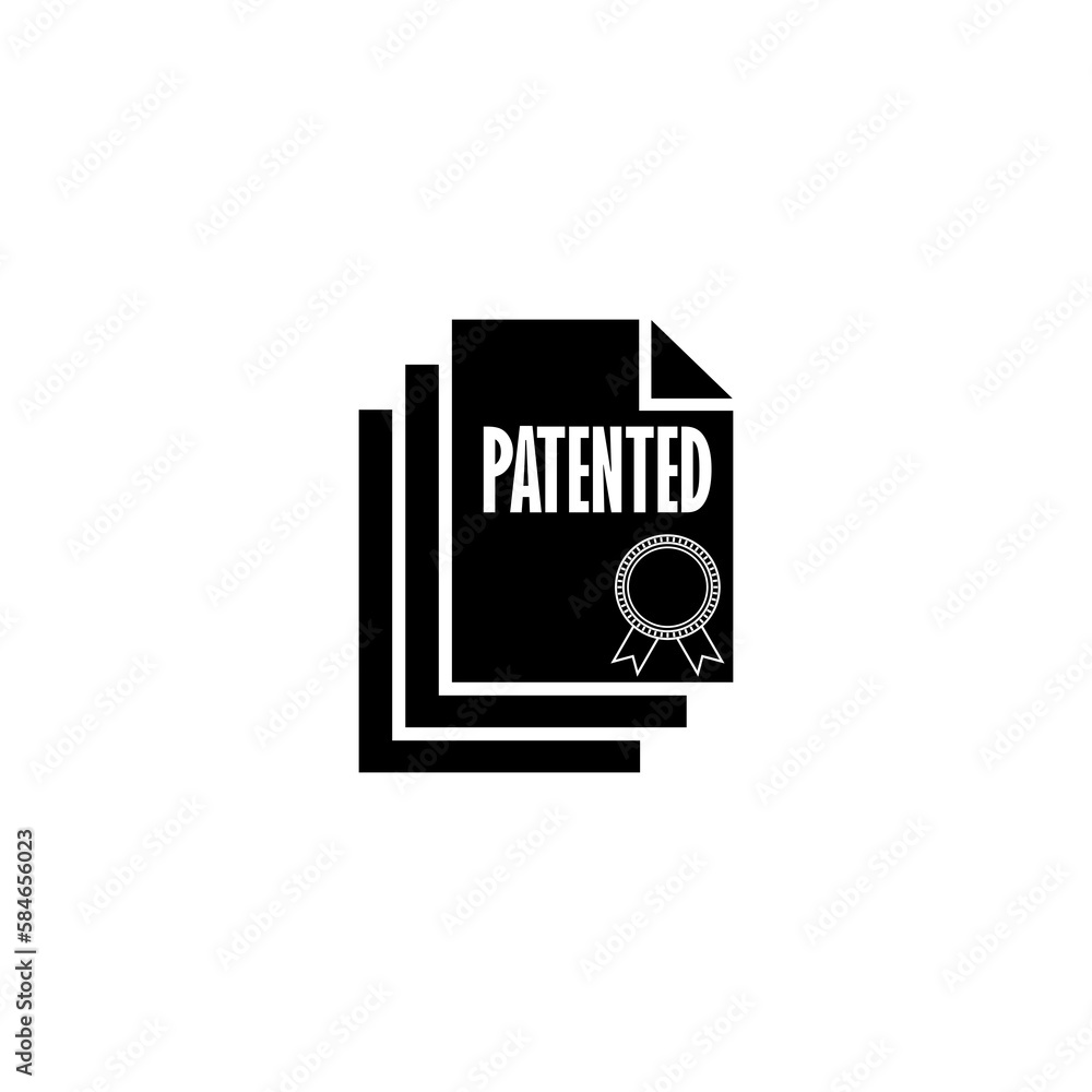 Patented icon isolated on transparent background Patented icon isolated on transparent background