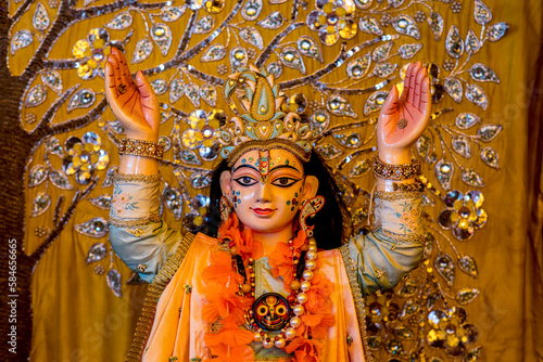 Janmashtami festival at Bhaktivedanta Manor, Watford, U.K. Nitai murthi (statue). photo