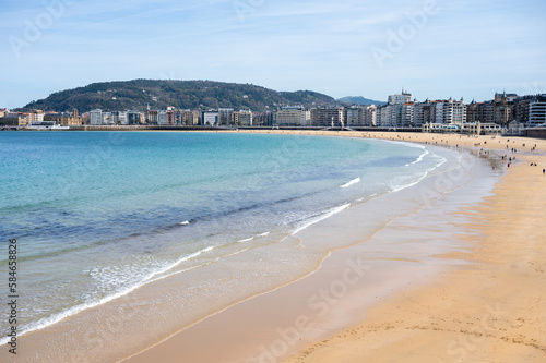 Cantabrian Sea beach landscape, San Sebastian, Basque Country, Spain © lancho