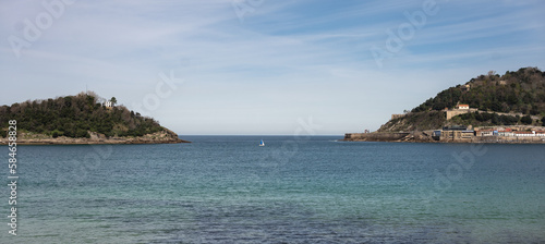 Cantabrian Sea beach landscape, San Sebastian, Basque Country, Spain