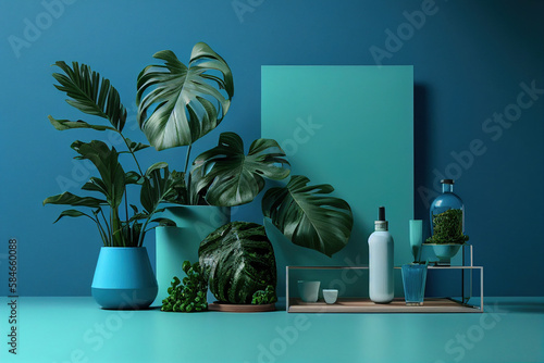 AI generated green plant illustrations photo