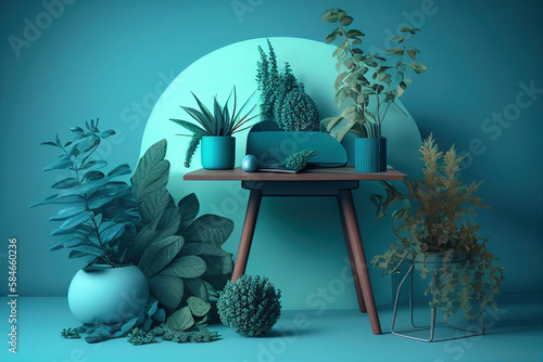 AI generated green plant illustrations
