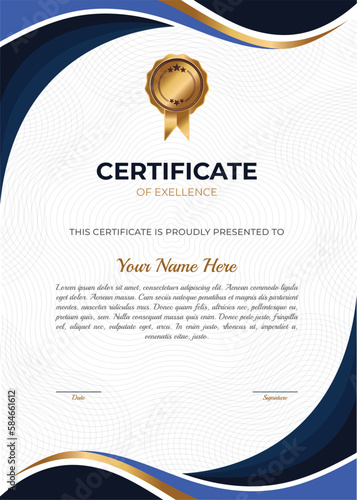 Elegant diploma certificate template design