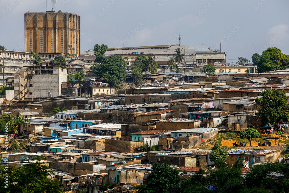 Slums in Abidjan, Ivory Coast.