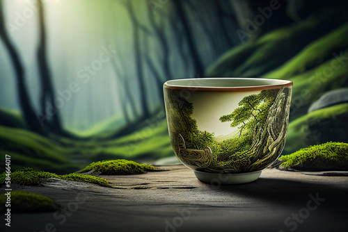 AI generates illustrations cups photo