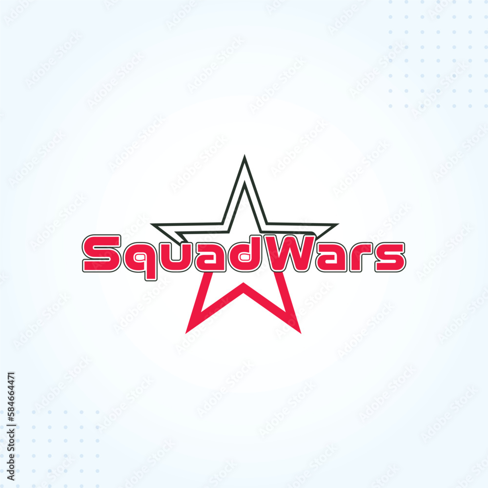 SquardWars typography Logo Template In Modern Creative Minimal Style Vector Design