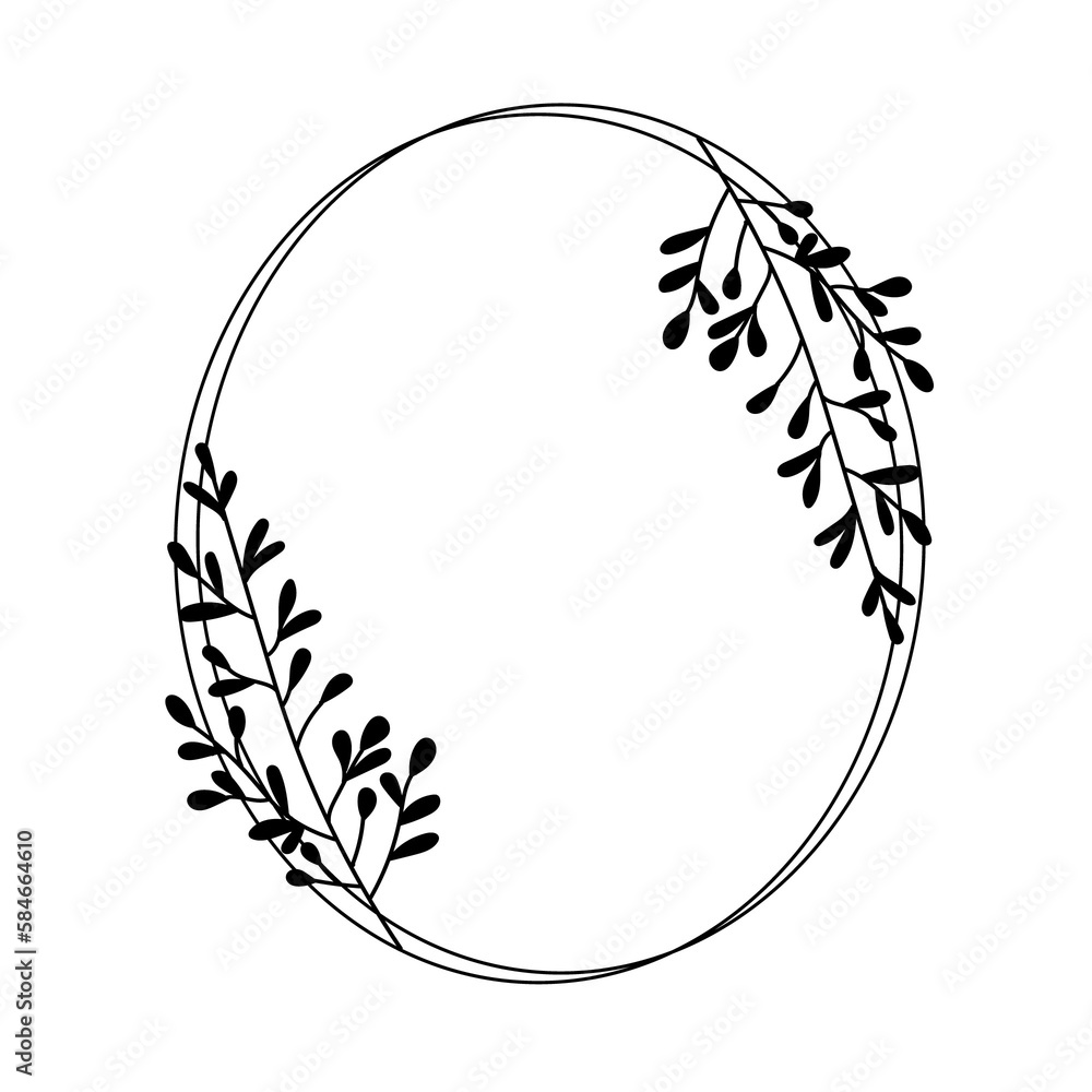 Hand drawn floral frame illustration Hand drawn floral frame illustration