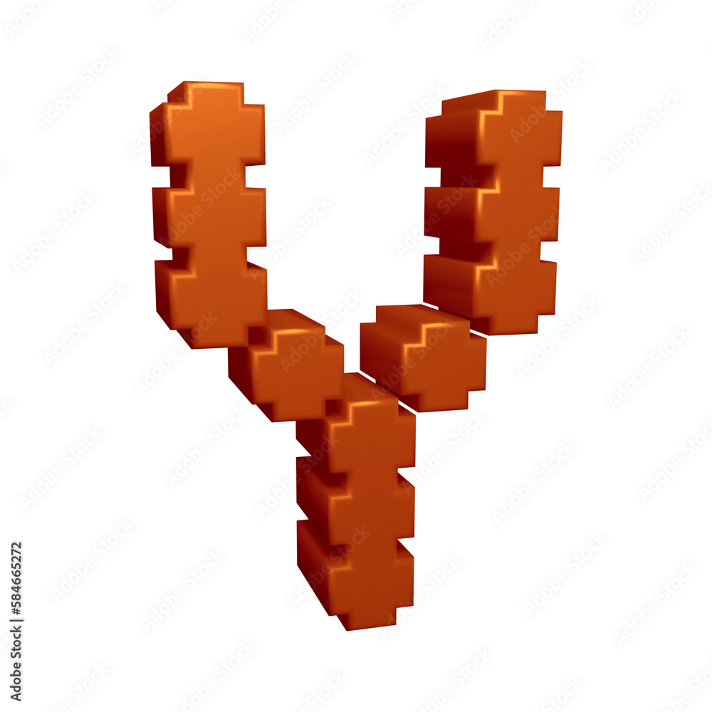Brown alphabet letter y in 3d rendering with modern style Brown alphabet letter y in 3d rendering with modern style
