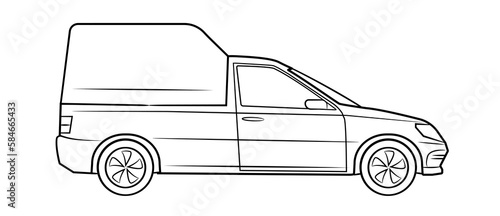 Pickup car transporter vector stock illustration.