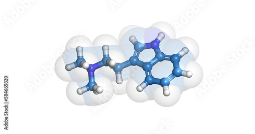 Dimethyltryptamine, hallucinogen /psychedelic drug 3D molecule 4K  photo