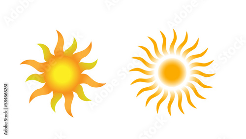 set of sun illustration