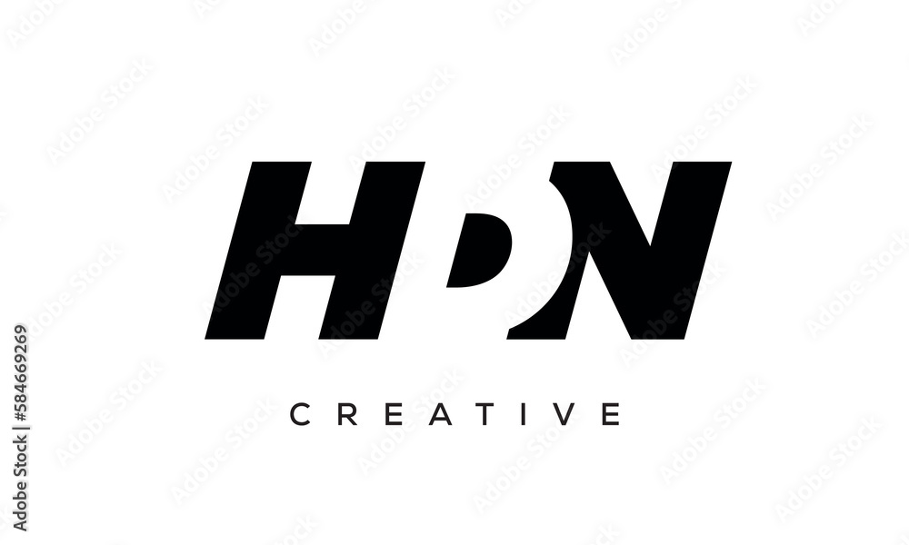 HDN letters negative space logo design. creative typography monogram vector HDN letters negative space logo design. creative typography monogram vector