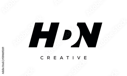 HDN letters negative space logo design. creative typography monogram vector 