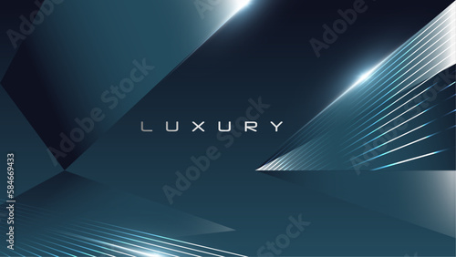 Luxury Elegant Super Car Automobile Urban Design Background. Premium Blue Silver Metallic Shine lines Effect Display showroom in store. Luxurious Brand Royal High Standard Award Background Template