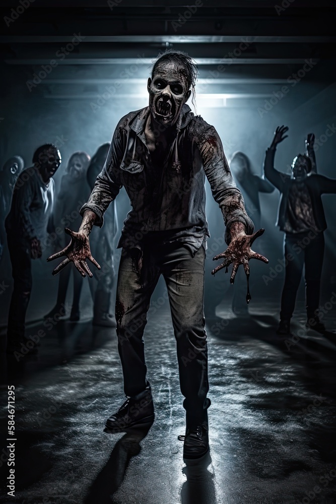 Fototapeta premium zombie portrait generated by a neural network 