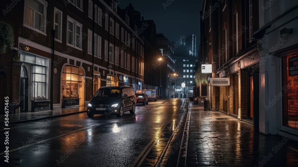 night city street, generative AI