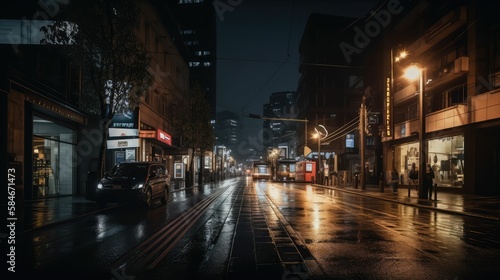 street in night  generative AI