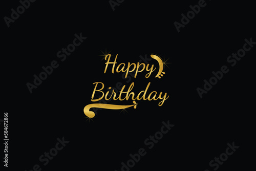 happy birthday lettering with golden letters
