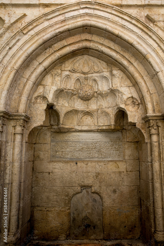 Sabil public water fountain built by order of Soliman the Magnificent in Camera in Jerusalem Old City, Israel.