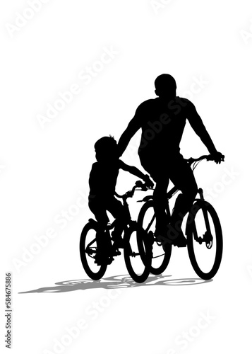 Fototapeta Naklejka Na Ścianę i Meble -  Sport people whit bike on white background